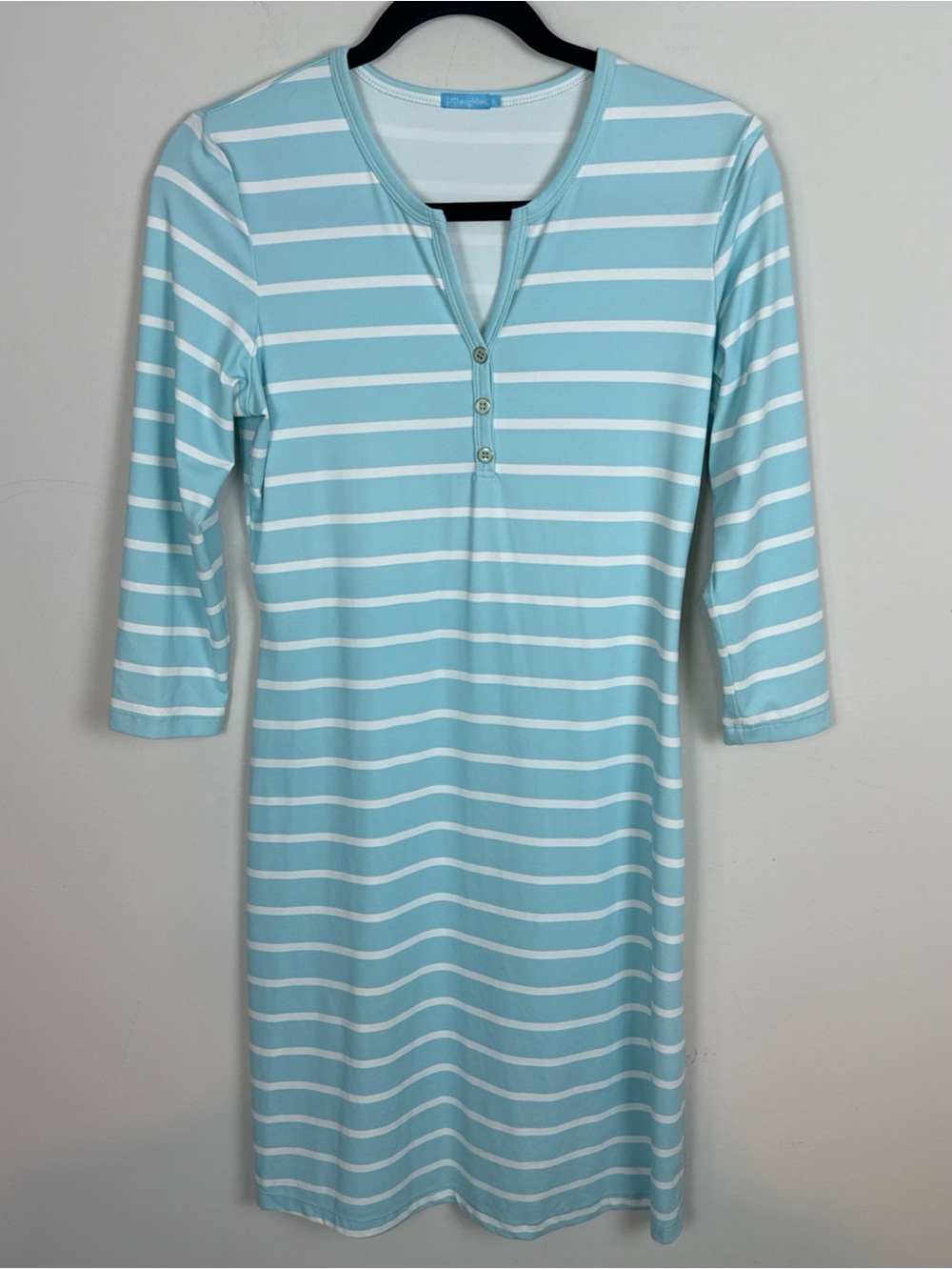 J McLaughlin Dress Womens Lynn Striped Henley Catalina Cloth Coastal Resort S